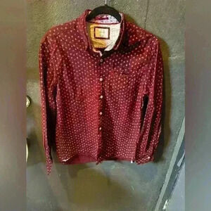 Men’s Level Ten Maroon Long Sleeve Button Up Dress Shirt Large